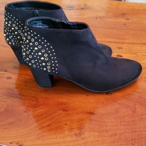 Like new booties with gold stud accents